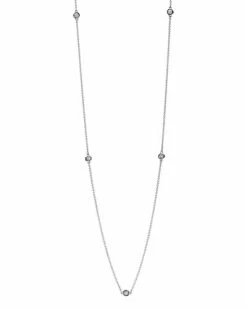 Pandora Silver & Clear CZ Dazzling Dainty Droplets Necklace Women