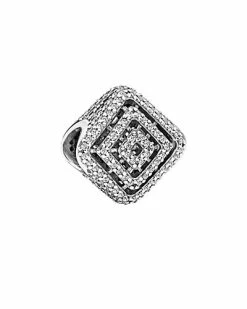 Pandora Silver & CZ Geometric Lines Charm Women