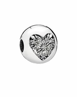 Pandora Silver CZ Heart Of Winter Clip Charm Women