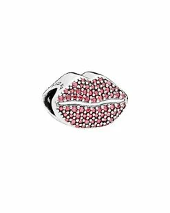 Pandora Silver CZ Red Kiss More Charm Women