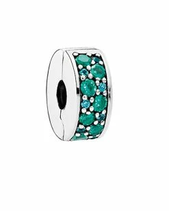 Pandora Silver CZ & Crystal Mosaic Shining Elegance Clip Charm Women