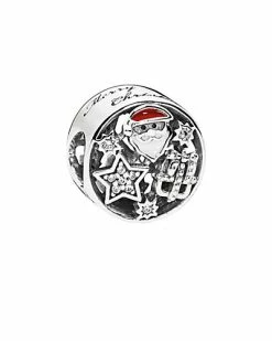 Pandora Silver CZ & Mixed Enamel Christmas Joy Charm Women