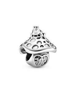Pandora Silver Mushroom Frog Charm Women