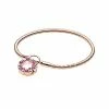 Pandora Charm Carrier Rose Padlock Heraldic Radiance Bracelet Women