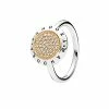 Pandora Two Tone CZ Signature Ring Women