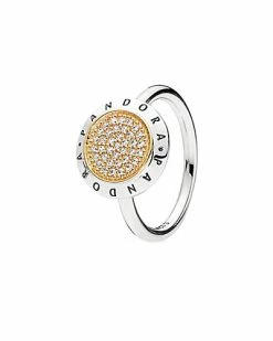 Pandora Two Tone CZ Signature Ring Women