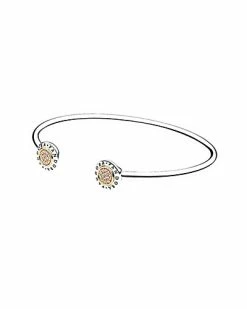 Pandora 14K & Silver CZ Signature Bangle Bracelet Women