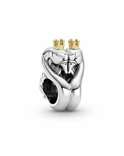Pandora 14K & Silver Swans & Heart Charm Women