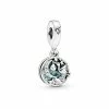 Pandora Silver CZ Stork & Twinkling Stars Dangle Charm Women