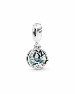 Pandora Silver CZ Stork & Twinkling Stars Dangle Charm Women