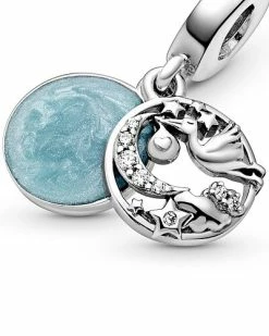 Pandora Silver CZ Stork & Twinkling Stars Dangle Charm Women -Pandora Sales Store 6030220031 RLLD 4
