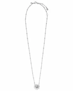 Pandora Silver CZ Daisy Flower Necklace Women