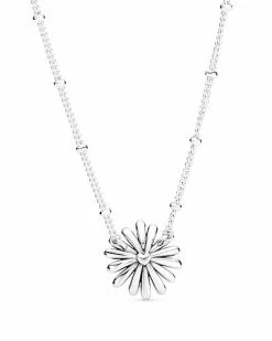 Pandora Silver CZ Daisy Flower Necklace Women -Pandora Sales Store 6030220102 RLLD 3