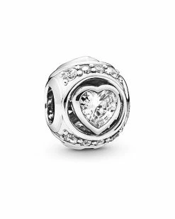Pandora Silver CZ Heart Charm Women