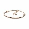 Pandora Moments 14K Rose Gold Plated Bangle Bracelet Women