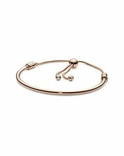 Pandora Moments 14K Rose Gold Plated Bangle Bracelet Women