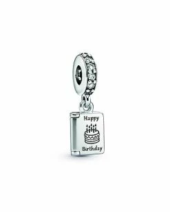 Pandora Moments Silver CZ Birthday Dangle Charm Women