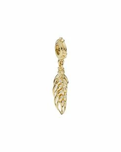 Pandora 18K Over Silver CZ Floating Grains Dangle Charm Women