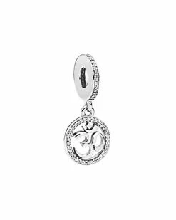 Pandora Silver CZ Om Symbol Dangle Charm Women