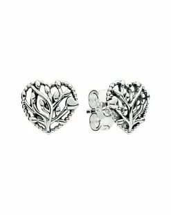 Pandora Silver Flourishing Hearts Studs Women