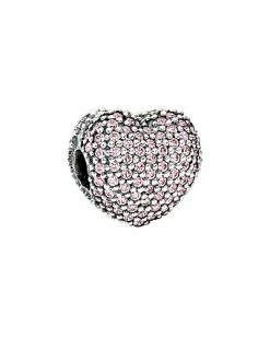 Pandora Silver CZ Pave Open My Heart Clip Women