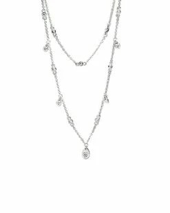 Pandora Silver CZ Chandelier Droplets Necklace Women