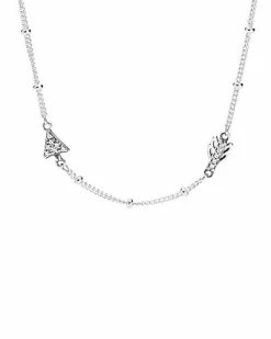 Pandora Silver CZ Sparkling Arrow Necklace Women