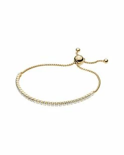 Pandora 18K Over Silver CZ Sparkling Strand Bracelet Women
