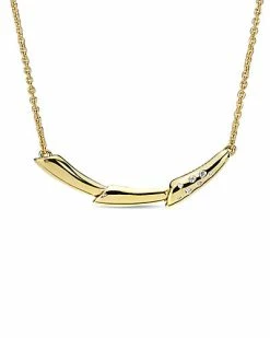 Pandora 18K Over Silver CZ Flower Stem Necklace Women