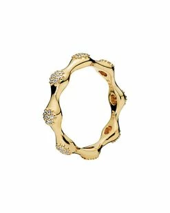 Pandora 18K Over Silver CZ Ring Women