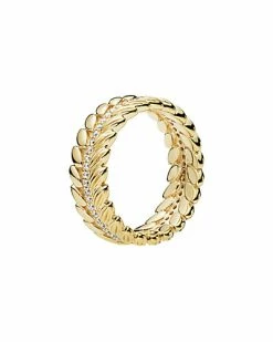 Pandora 18K Over Silver CZ Grains Of Energy Ring Women