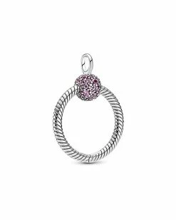 Pandora Moments Silver Crystals Small O Pendant Women