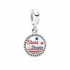 Pandora Silver Enamel Stars And Stripes Dangle Charm Women
