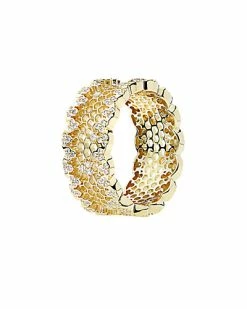 Pandora 18K Plated CZ Honeycomb Lace Ring Women