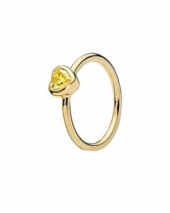 Pandora 18K Over Silver CZ Radiant Heart Ring Women