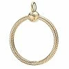 Pandora Moments 14K Gold Plated Medium O Pendant Women