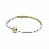 Pandora Moments 14K & Silver Plated Bangle Bracelet Women