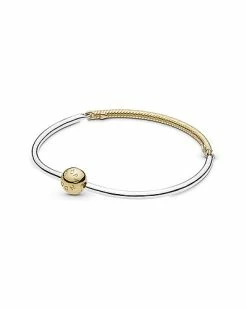 Pandora Moments 14K & Silver Plated Bangle Bracelet Women