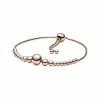 Pandora 14K Rose Gold Plated Slider Bracelet Women