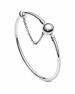 Pandora Moments Silver CZ Chain Bangle Bracelet Women -Pandora Sales Store 6030425866 RLLD 3
