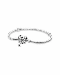Pandora Moments Silver CZ Snake Chain Butterfly Bracelet Women