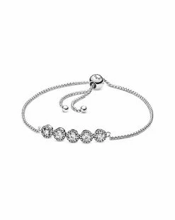 Pandora Sterling Silver CZ Slider Bracelet Women