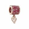 Pandora Moments 14K Rose Gold Plated Gemstone Heart Charm Women