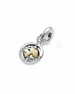 Pandora 14K & Silver CZ Spinning World Dangle Charm Women -Pandora Sales Store 6030425959 RLLD 4