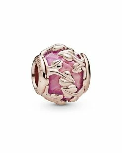 Pandora 14k Rose Gold Plated Decorative Leaves Charm Women