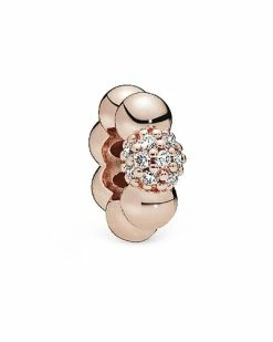 Pandora Signature 14K Rose Gold Plated CZ Spacer Charm Women