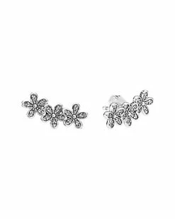 Pandora Silver CZ Dazzling Daisies Studs Women