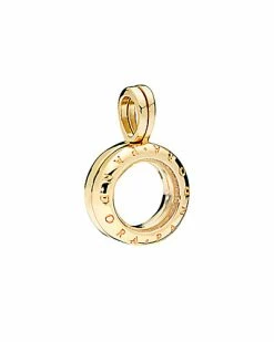 Pandora Petite Locket 18K Over Silver Logo Dangle Pendant Women