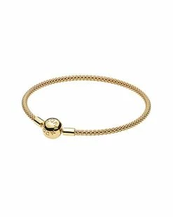 Pandora Charm Carrier Moments 18K Over Silver Mesh Bracelet Women