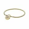 Pandora Charm Carrier Moments 18K Over Silver CZ Pave Snake Chain Bracelet Women